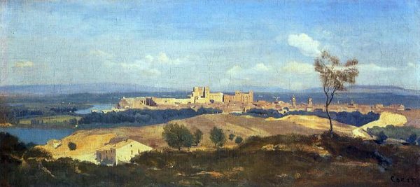 Avignon Seen from Villenueve-les-Avignon by Jean-Baptiste-Camille Corot - Hand-Painted Oil Painting on Canvas Sale