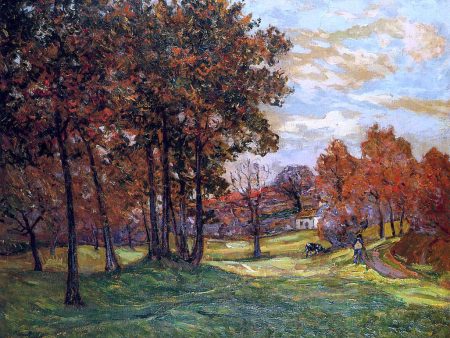 Autumn Landscape at Goulazon, Finistere by Maxime Maufra - Hand-Painted Oil Painting on Canvas Online now