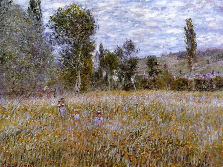 A Meadow by Claude Oscar Monet - Hand-Painted Oil Painting on Canvas Online now