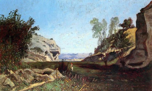 Chinchin Valley at Ile-sur-Sorgue, Vacluse by Paul-Camille Guigou - Hand-Painted Oil Painting on Canvas For Cheap