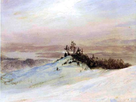 Winter on the Hudson River Near Catskill, New York by Frederic Edwin Church - Hand-Painted Oil Painting on Canvas Fashion