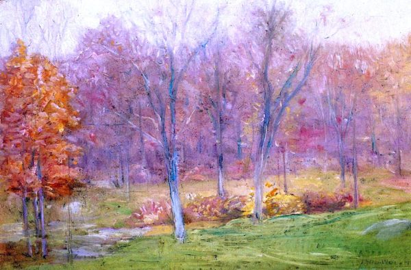 Autumn Rain by Julian Alden Weir - Hand-Painted Oil Painting on Canvas on Sale