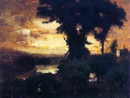 Afterglow by George Inness - Hand-Painted Oil Painting on Canvas Discount