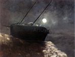 Boat in the Moonlight by Odilon Redon - Hand-Painted Oil Painting on Canvas Supply