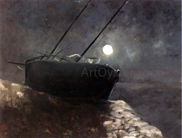 Boat in the Moonlight by Odilon Redon - Hand-Painted Oil Painting on Canvas Supply