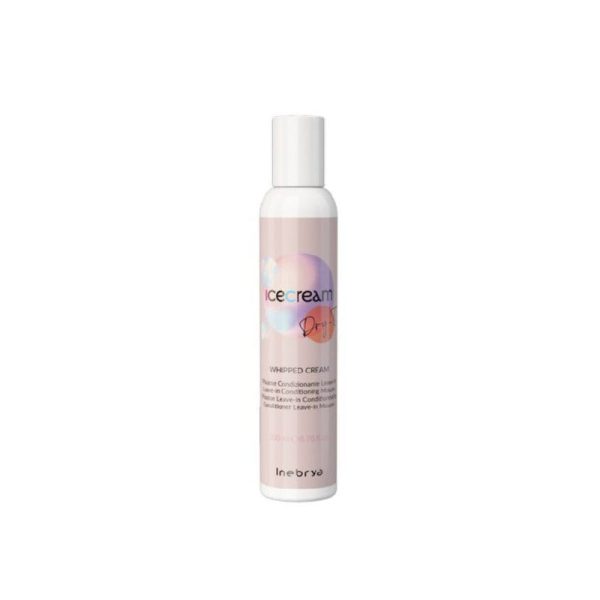 Maitinančios, nenuplaunamos putos Inebrya Ice Cream Dry-T Leave-In Conditioner Mousse ICE26308, skirtos ploniems, išsausėjusiems plaukams, 200 ml on Sale